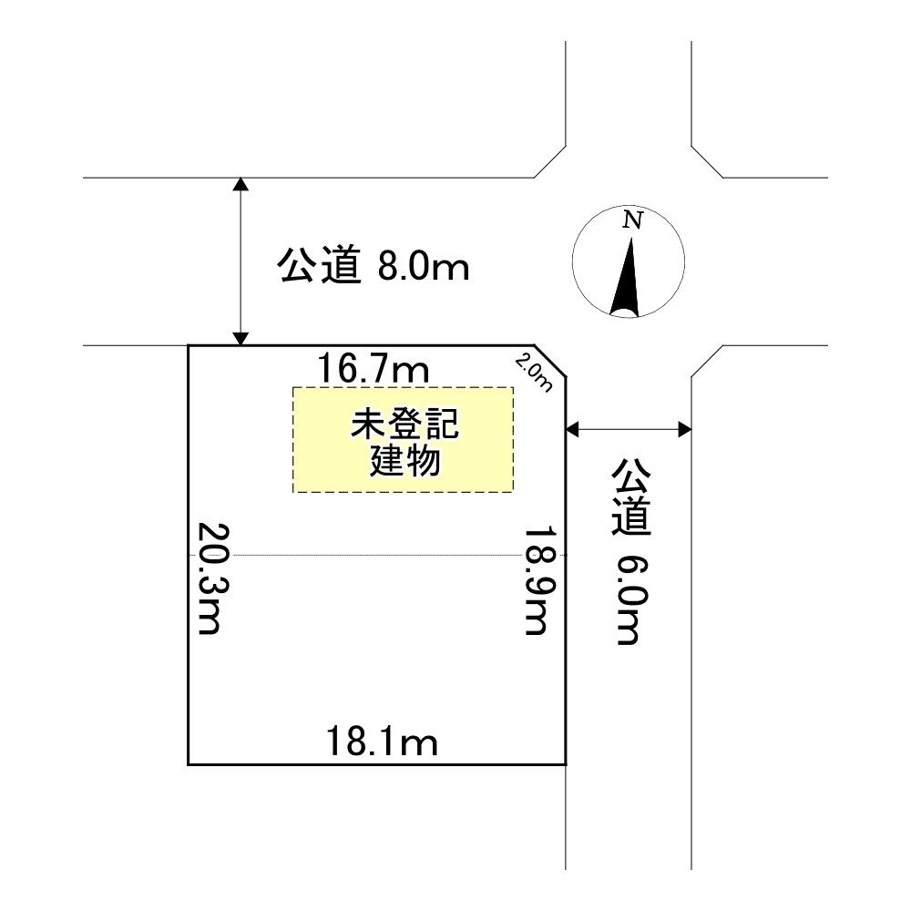 高栄東町４丁目１６１番　戸建て 間取図・土地図