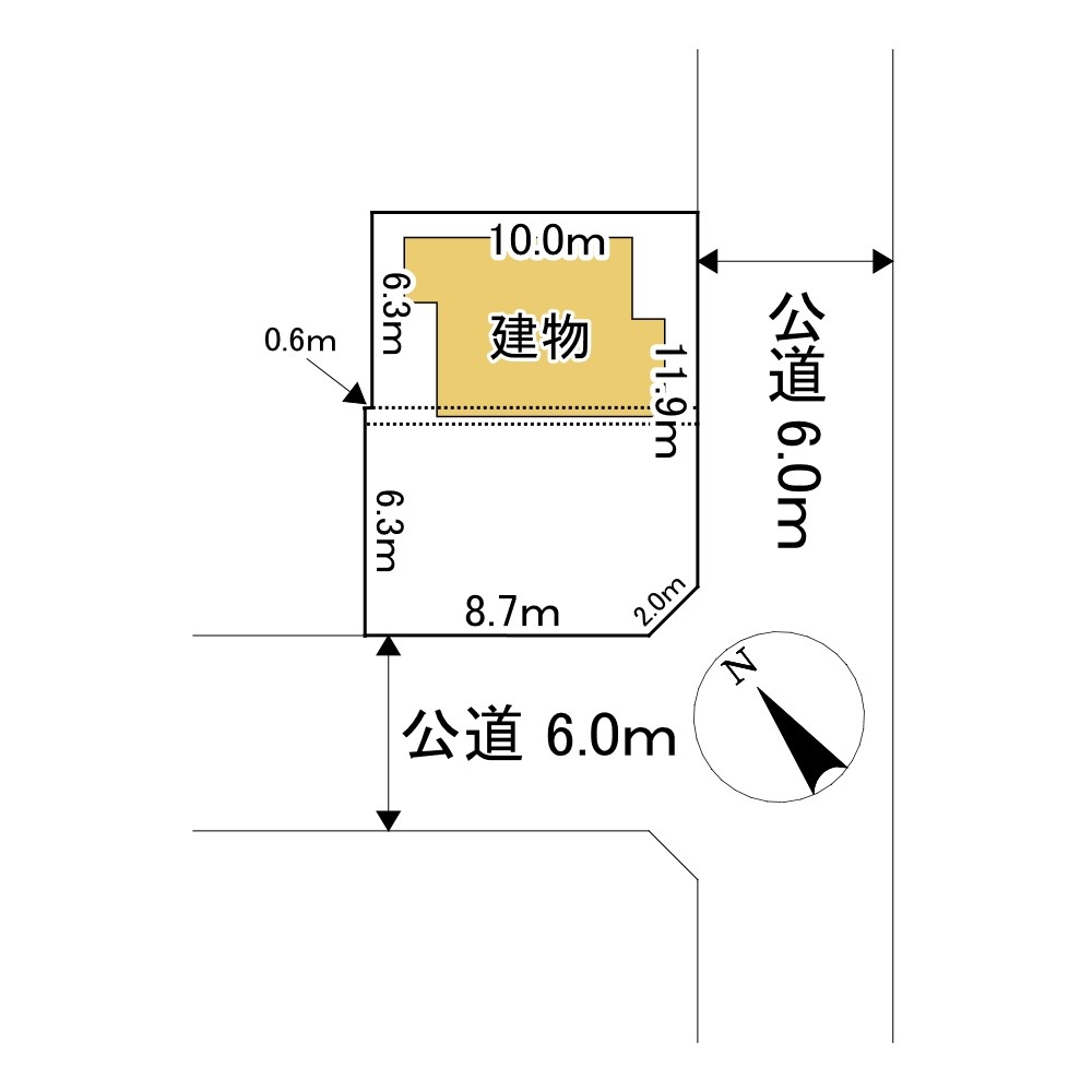 山下町４丁目１番　戸建て 間取図・土地図