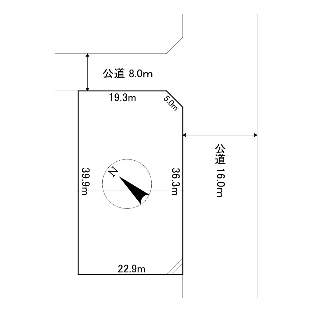 美幌町字鳥里２丁目５番　土地 間取図・土地図