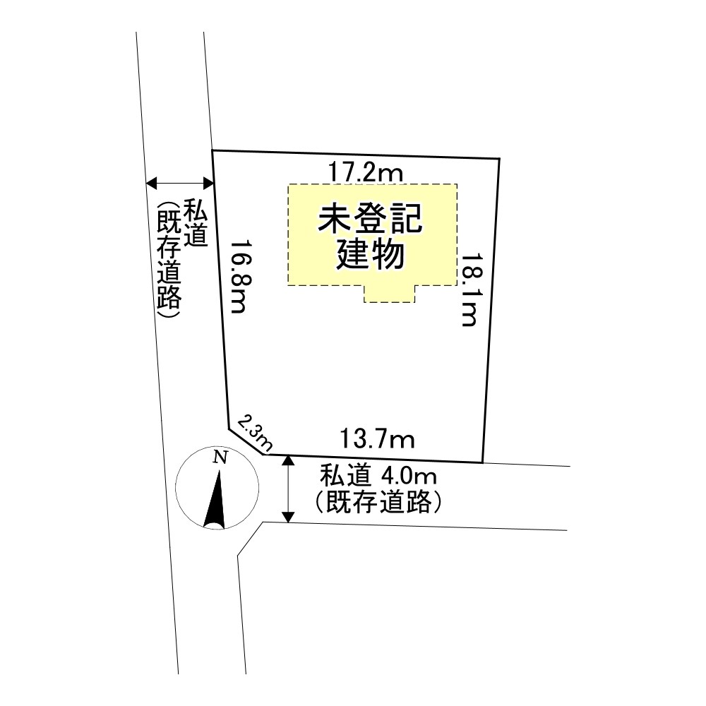 網走市錦町１４６番　土地 間取図・土地図
