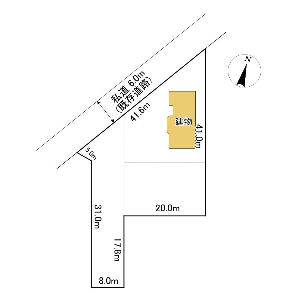 美幌町字美禽４番　戸建て 間取図・土地図