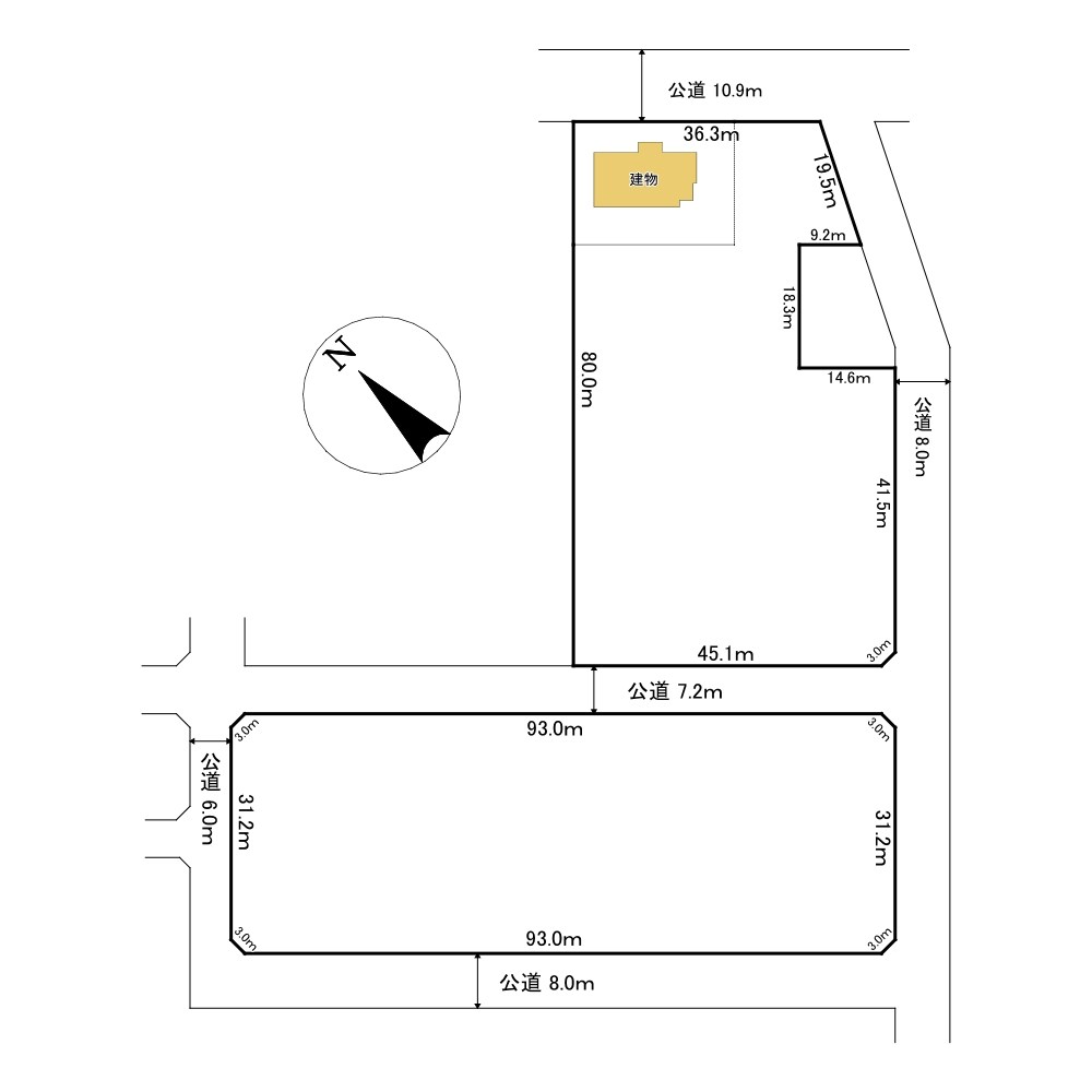 美幌町字東２条南５丁目３番　戸建て 間取図・土地図