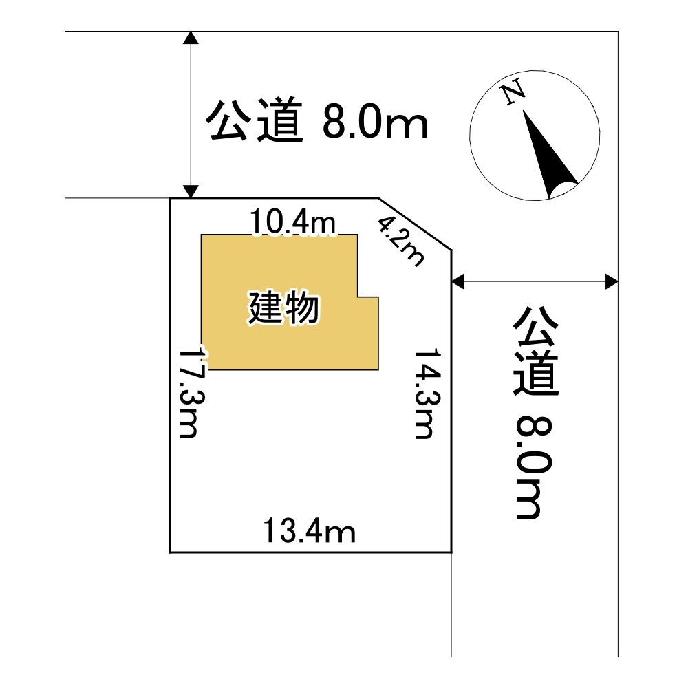 川東３９番　戸建て 間取図・土地図