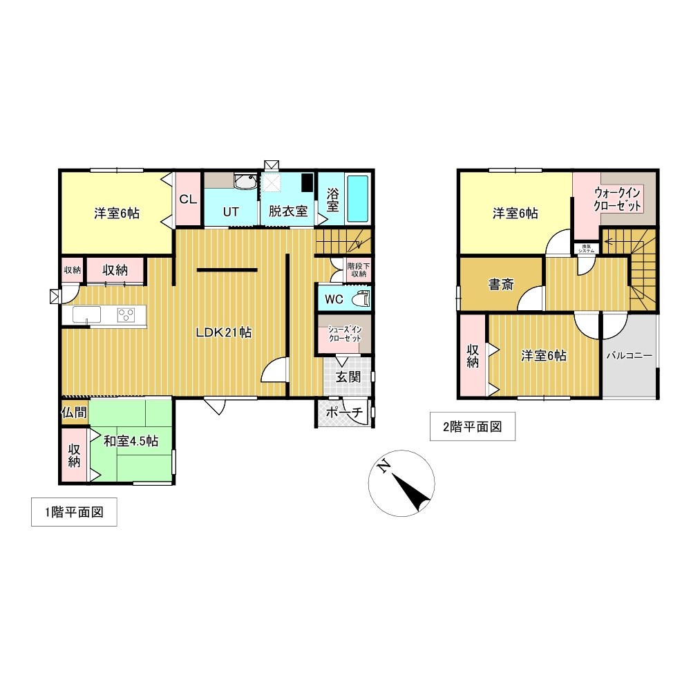 田端町２１番　戸建て 間取図・土地図