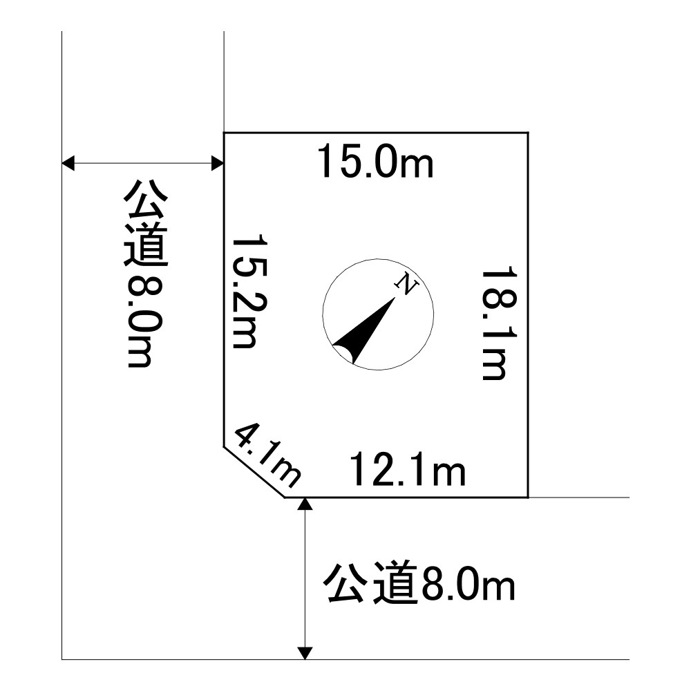 東陵町１３５番　土地 間取図・土地図