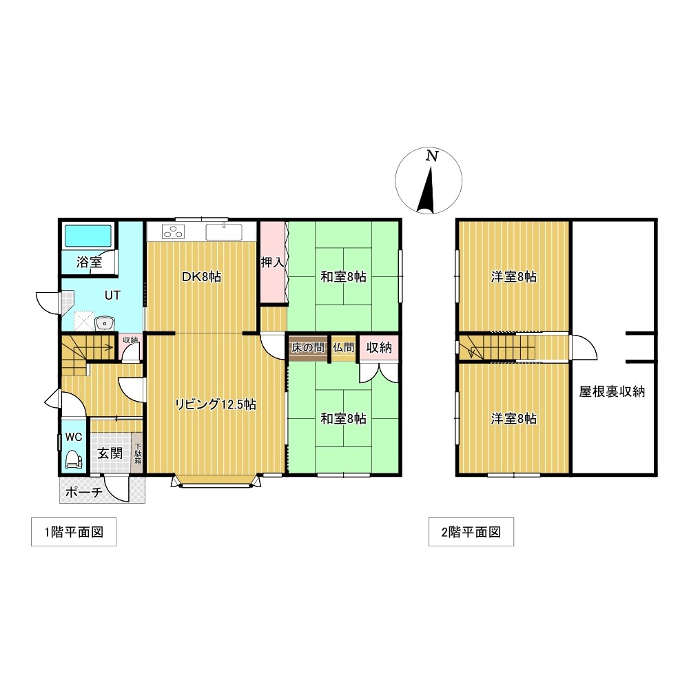 留辺蘂町旭中央２９番　戸建て 間取図・土地図