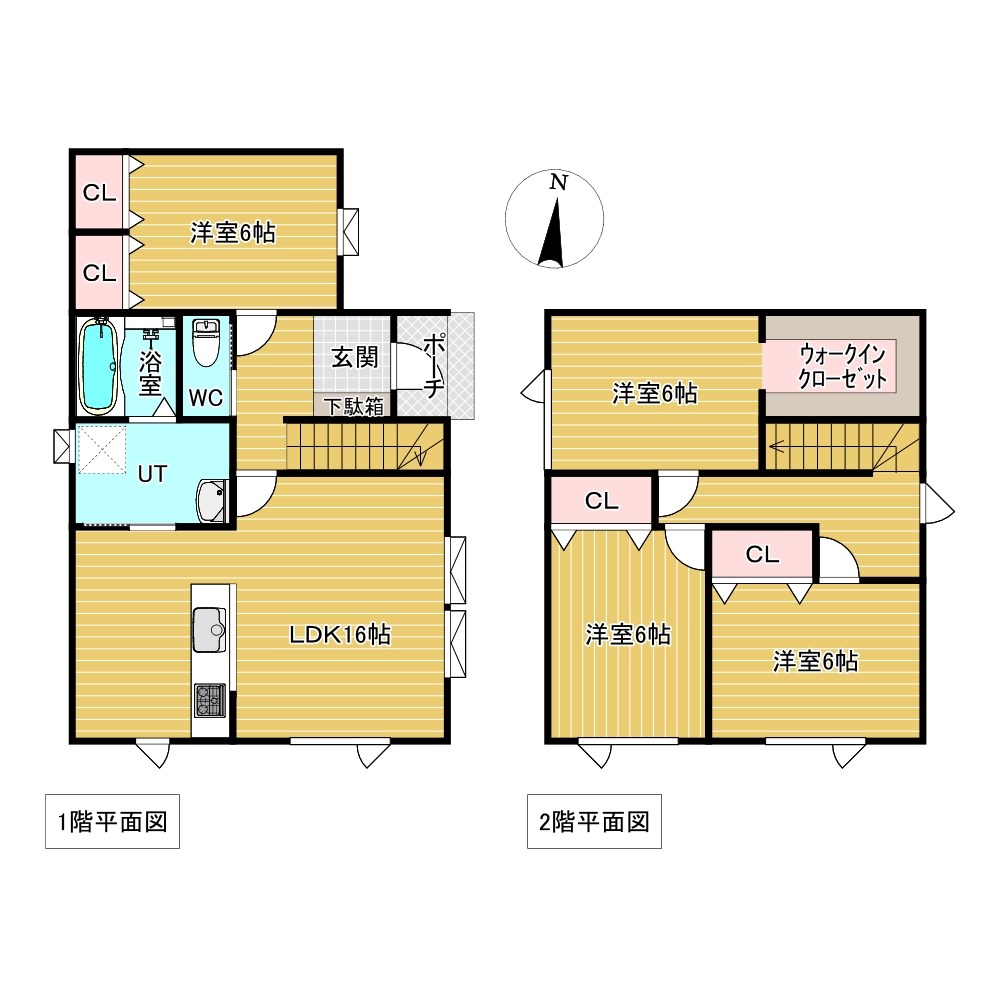 花月町１１番　戸建て 間取図・土地図