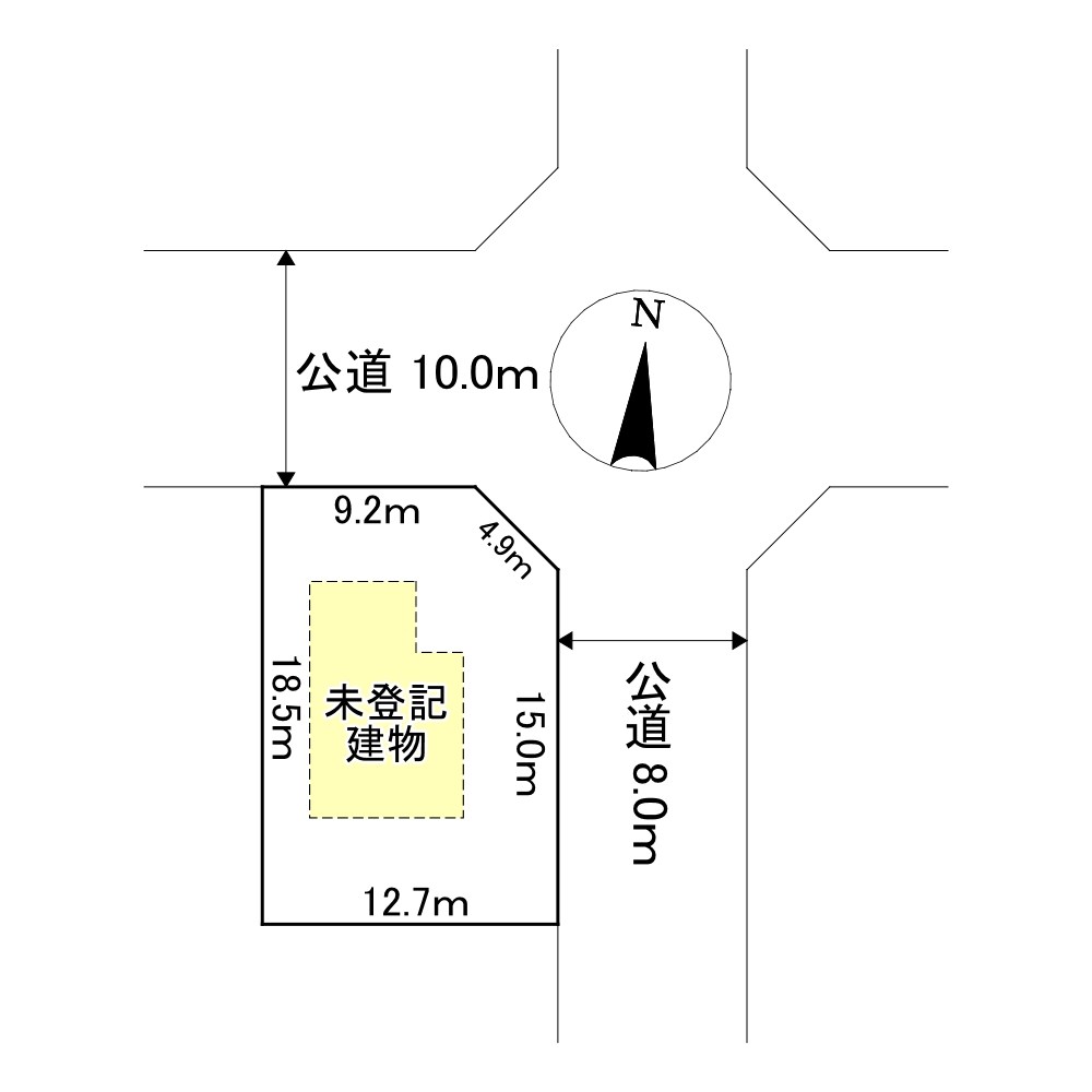 花月町１１番　戸建て 間取図・土地図