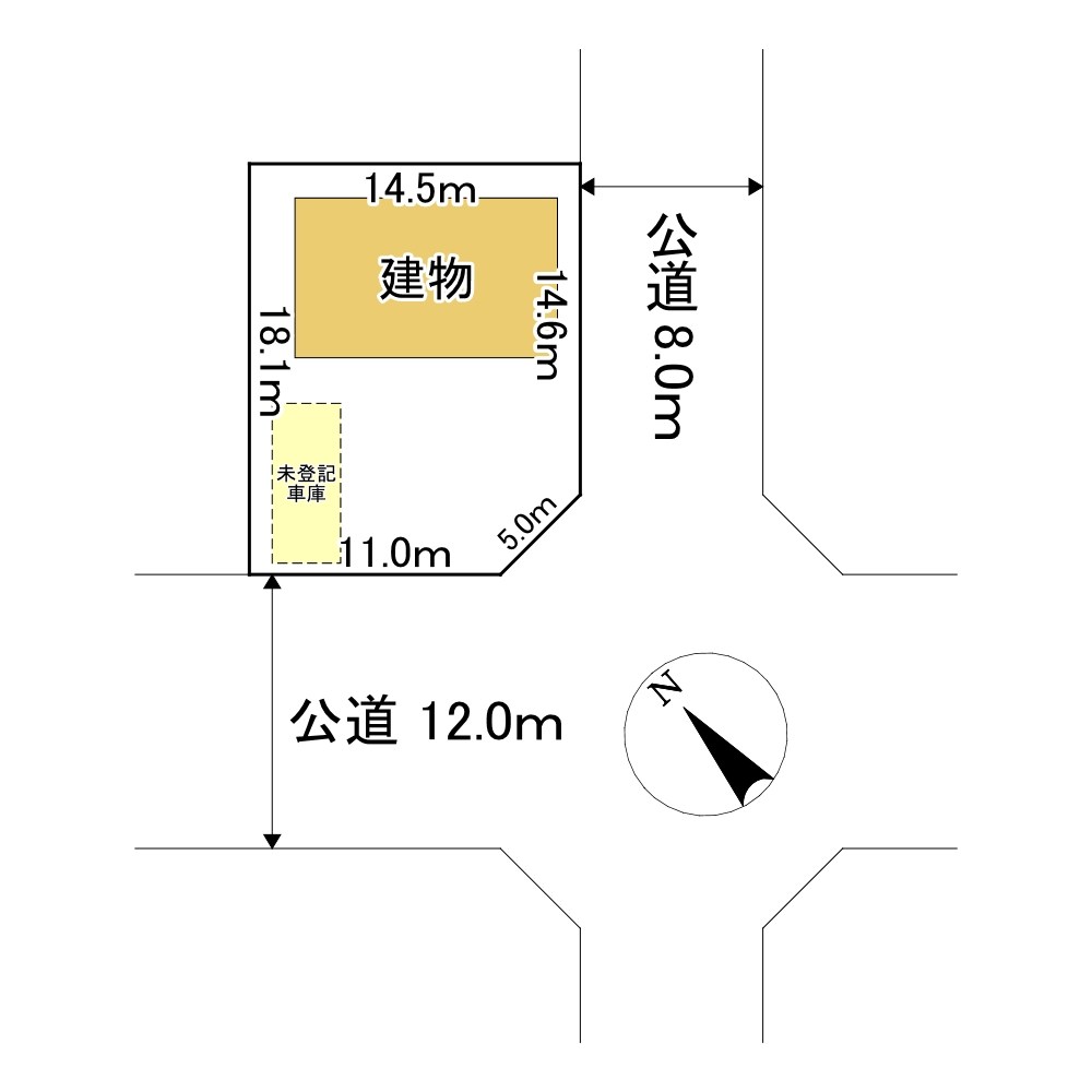 美幌町字稲美６８番　戸建て 間取図・土地図