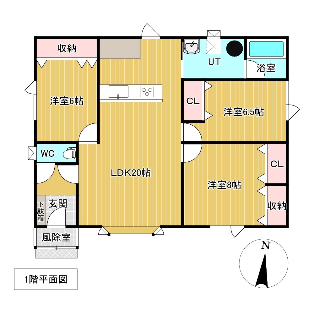 大正１２７番　戸建て 間取図・土地図