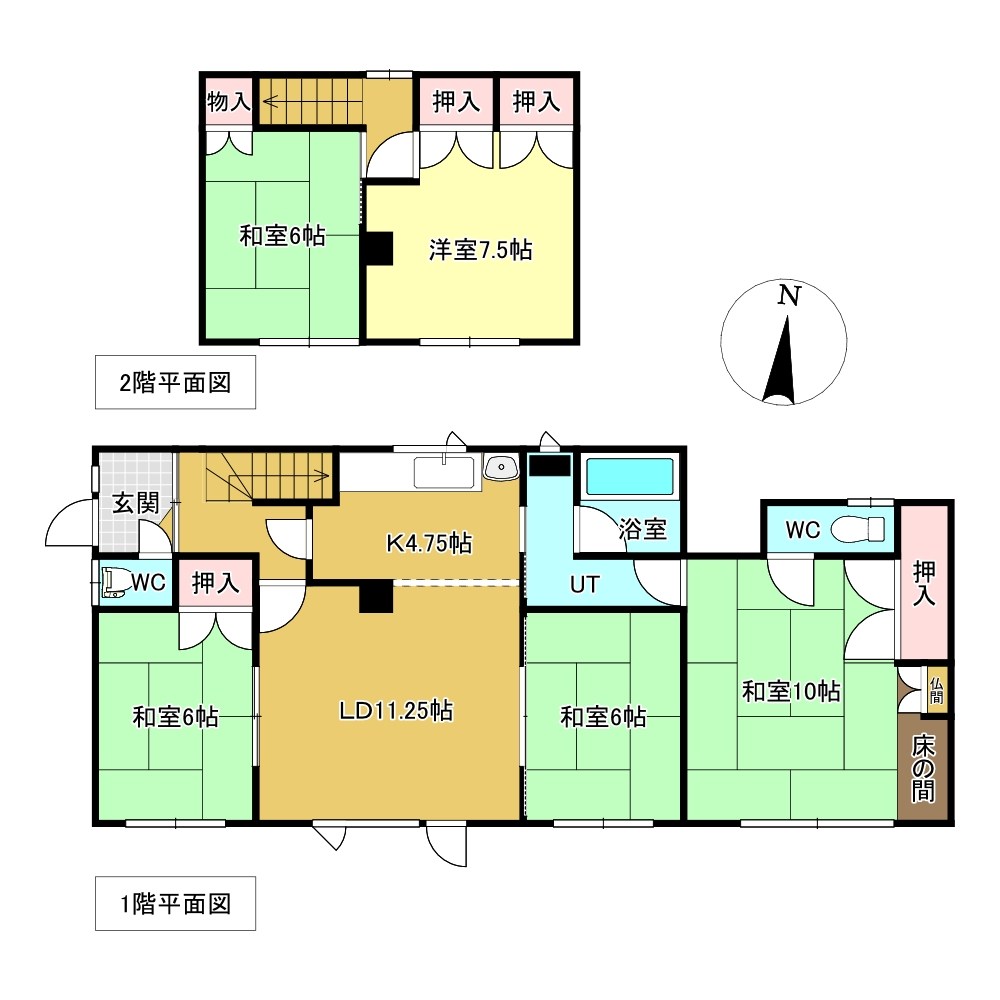 相内町５９番　戸建て 間取図・土地図