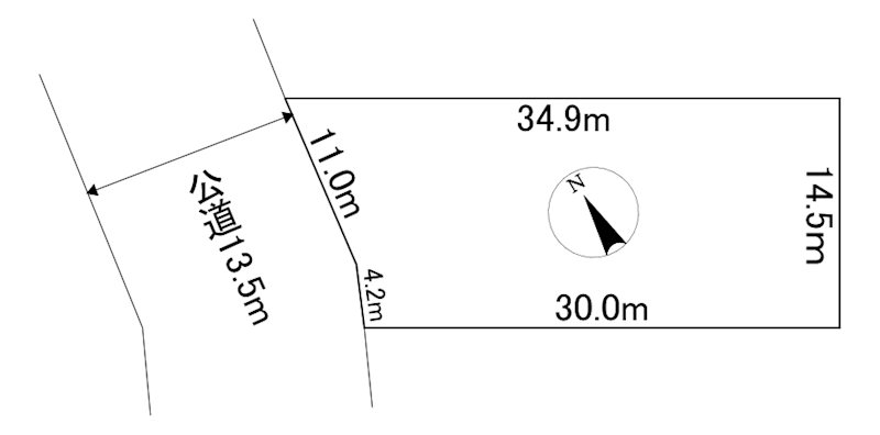 端野町二区３３６番　土地 間取図・土地図