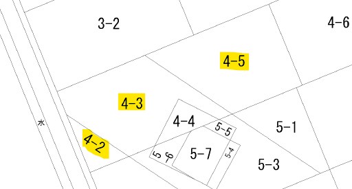 昭和大久保小川向谷地売地 間取図・土地図