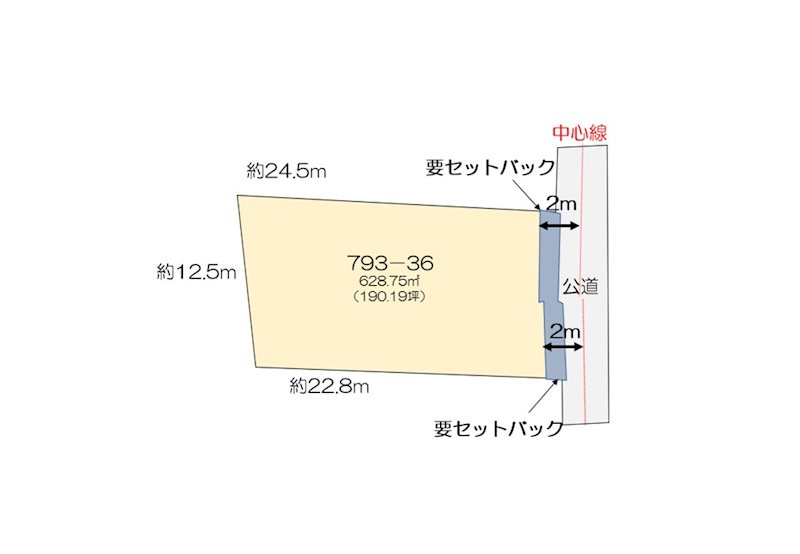 【売土地】有田市港町霞原　約190.19坪 間取図・土地図
