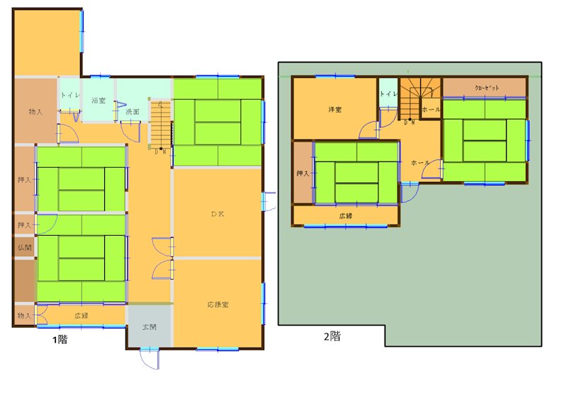 【中古住宅】有田市宮崎町　2階建て約58.40坪 間取図・土地図