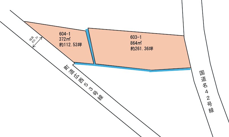 【売土地】広川町広　約373.89坪 間取図・土地図