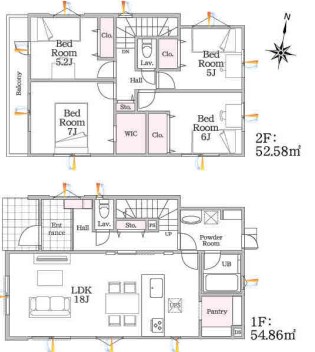 Gran Felidia田隈1丁目新築戸建て 2号棟 間取り図