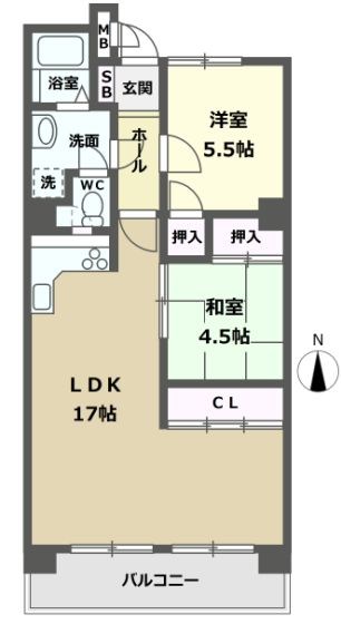 ハイツ21 602号室 間取り図