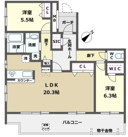 アイランドタワー　スカイクラブ　Ｃ棟 間取り図
