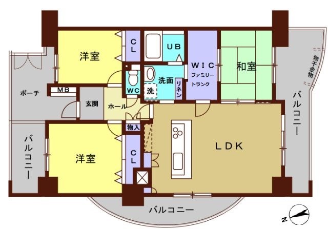 西福岡マリナタウンイーストコート9号棟 間取り図