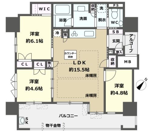 グランドメゾン薬院　ザ・タワーレジデンス 間取り図