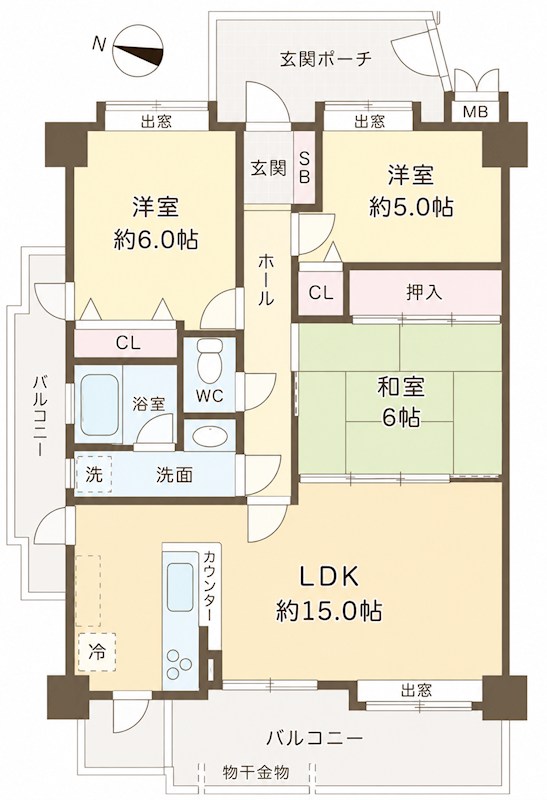 スカイハイツ神松寺 間取り図