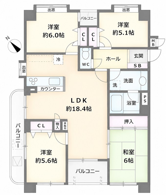 リーベスト祖原公園アソシア 間取り図