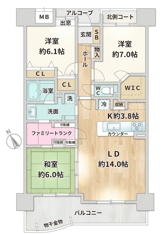 西福岡マリナタウンイーストコート8号棟 間取り図