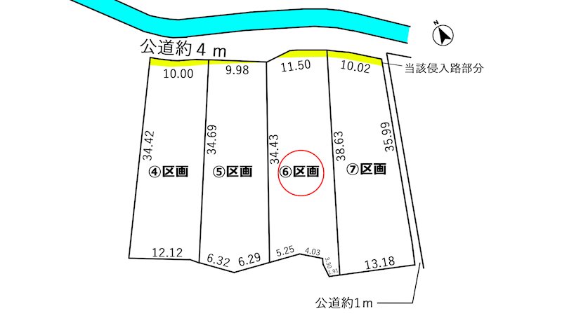 蒲郡市金平町頂拝10番4【④】、10番5【⑤】、10番6【⑥】、10番７【⑦】　⑥区画 間取図・土地図