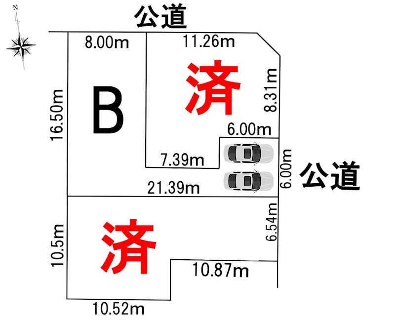 蒲郡市三谷町東3丁目13番2　B 間取図・土地図