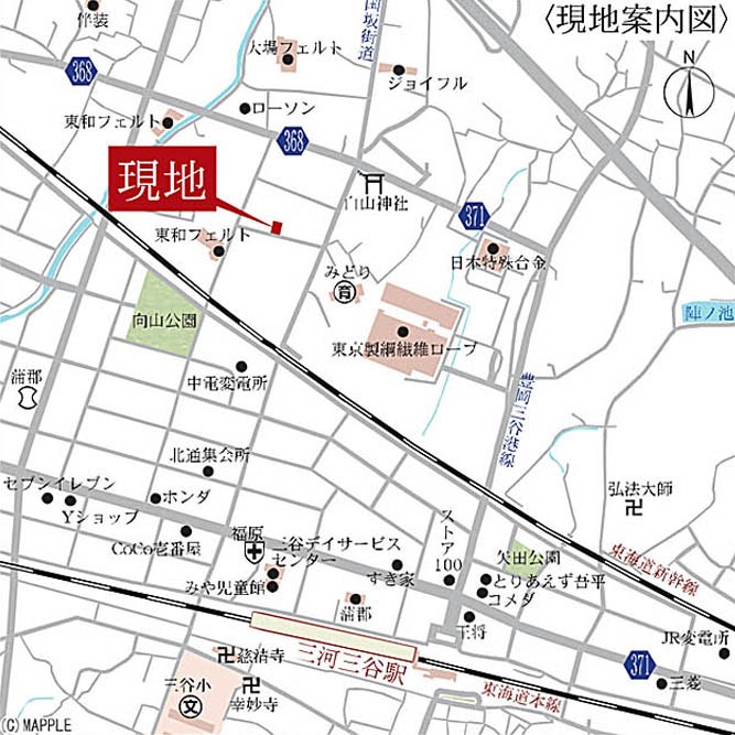 愛知県蒲郡市豊岡町薮田 間取図・土地図