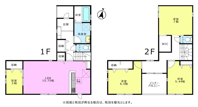 幸田第33菱池　１号棟 間取図・土地図