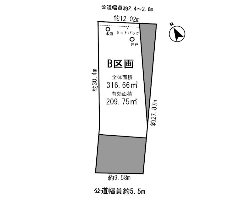 額田郡幸田町大草北前田12番外より分筆　B区画 間取図・土地図