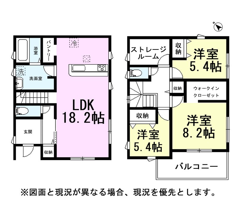 蒲郡市竹谷町井瀬木　2号棟 間取図・土地図
