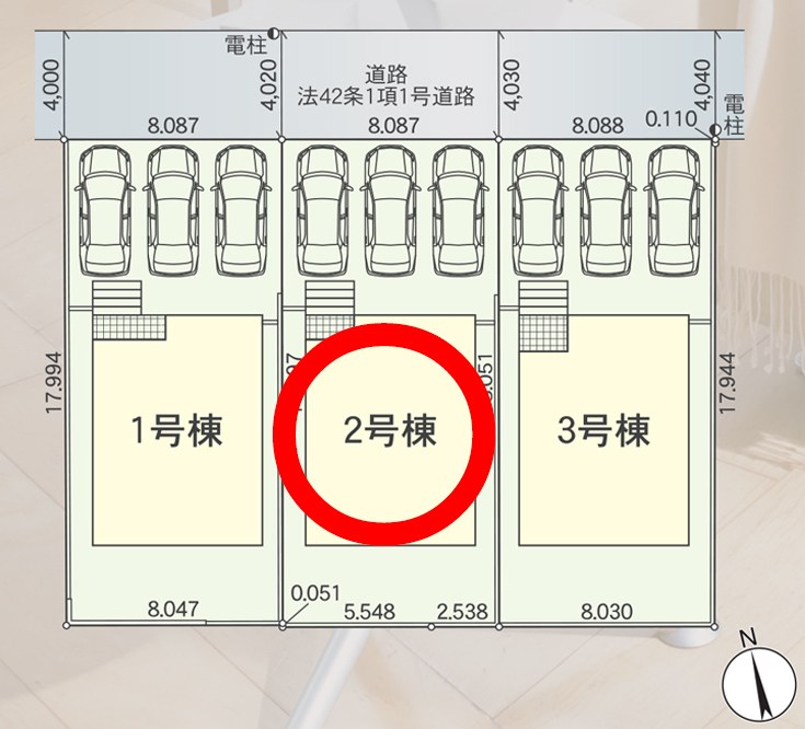 蒲郡市大塚町第13　丸山　2号棟  区画図