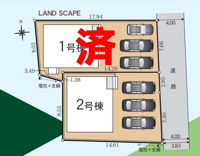 蒲郡市竹島町第4　2号棟  区画図
