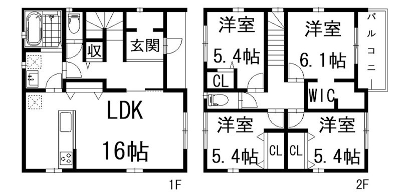 蒲郡市形原町北大明地　1号棟 間取図・土地図