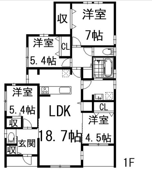 蒲郡市形原町北大明地　3号棟  間取図・土地図
