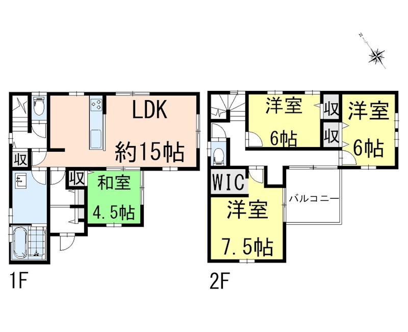 豊橋市山田三番町68番地1  間取図・土地図