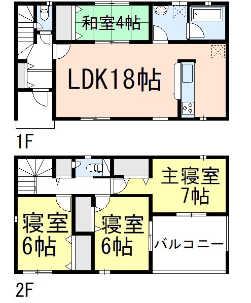 蒲郡市三谷町第13　七舗　1号棟 間取図・土地図