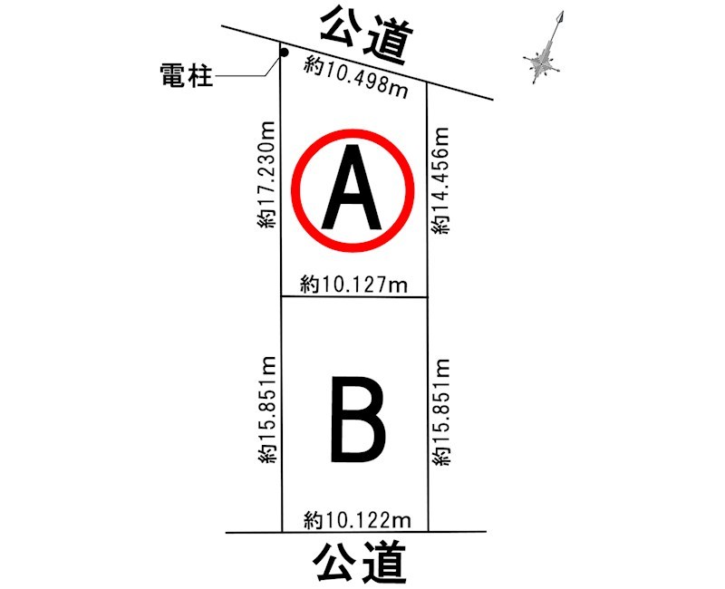 豊橋市牟呂町八王子66番より分筆  間取図・土地図
