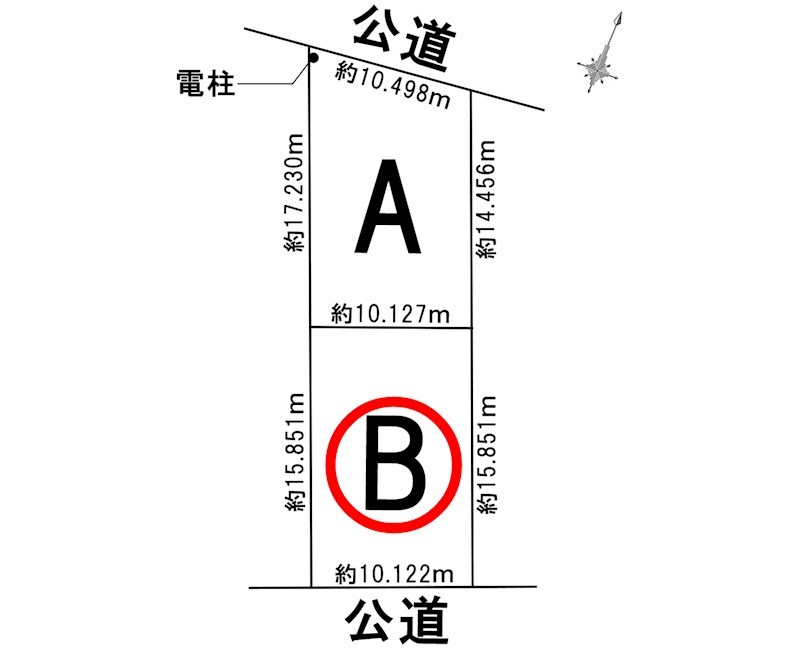 豊橋市牟呂町八王子66番より分筆　B区画 区画図