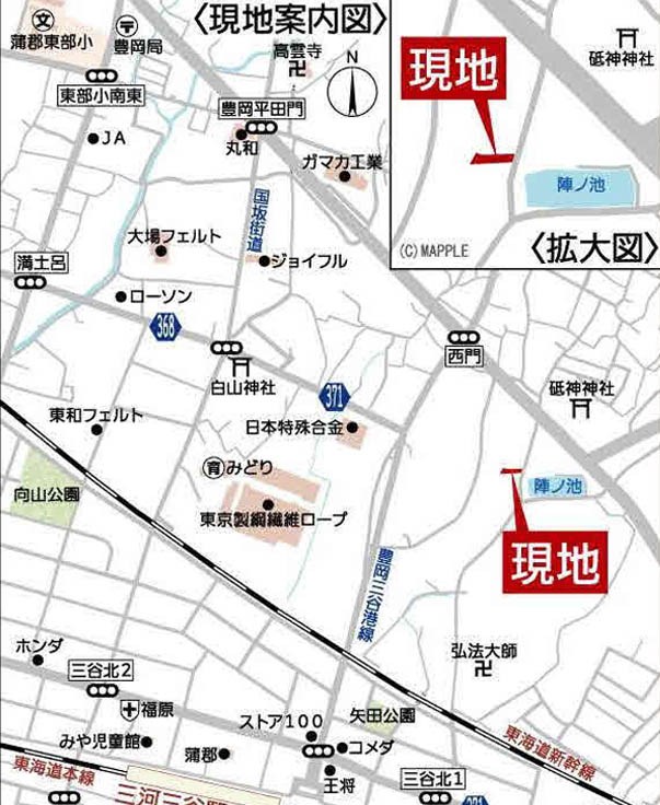 蒲郡市豊岡町第9　上前田 間取図・土地図