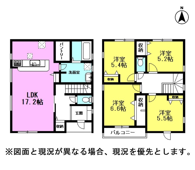 蒲郡第55形原町　2号棟  間取図・土地図