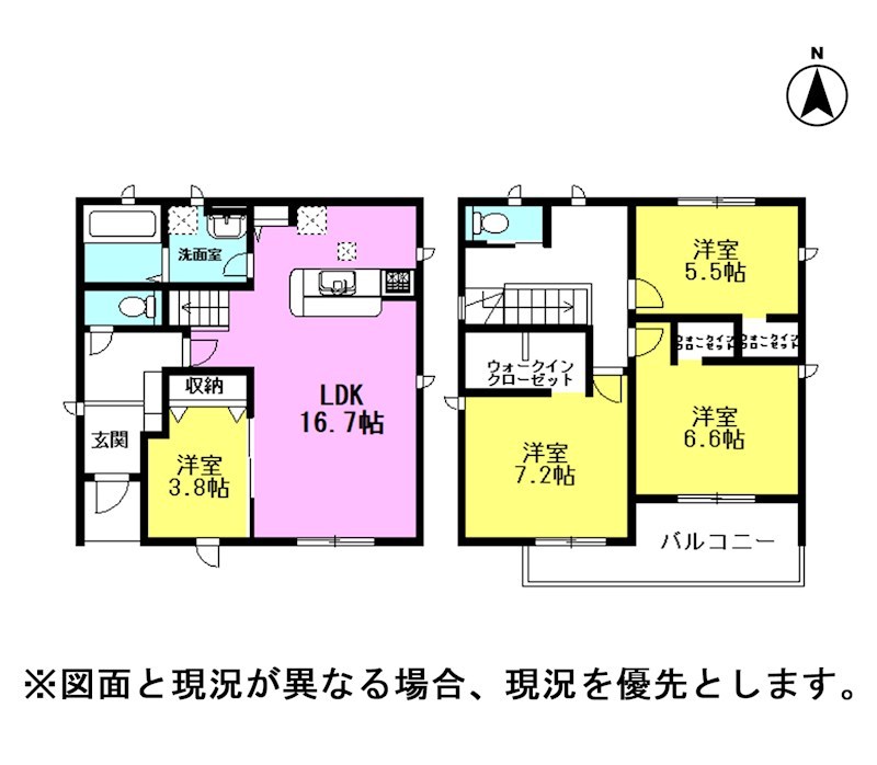 蒲郡第55形原町　4号棟  間取図・土地図