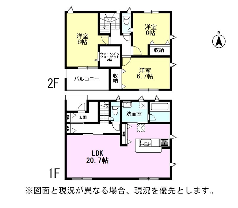 蒲郡市竹谷町　第1　4号棟  間取図・土地図