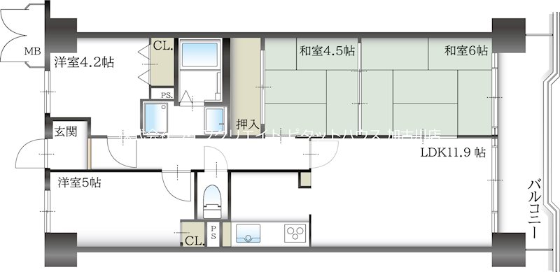 藤和東加古川ハイタウンD棟 間取り図