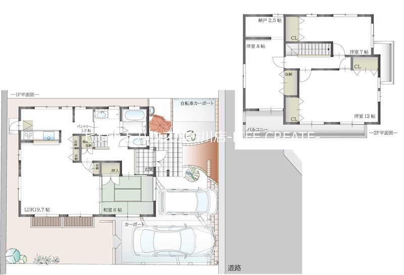 加古川市平岡町高畑　中古一戸建 間取り図