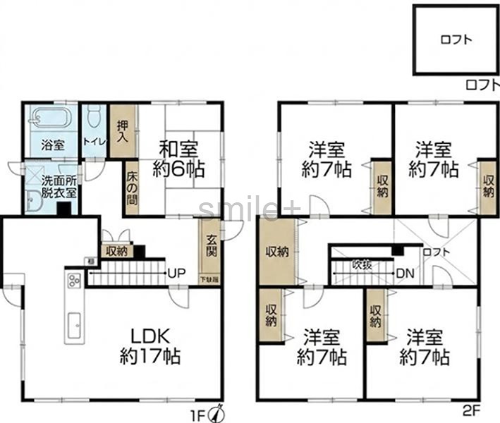 岡山市東区東平島戸建｜フルリフォーム 間取図・土地図