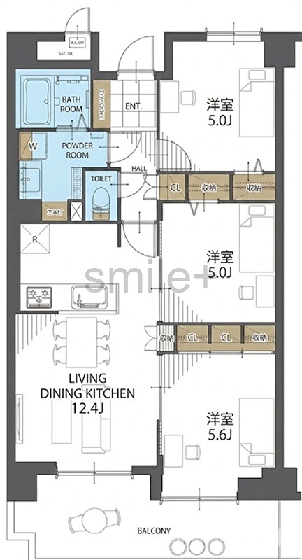 アバンテ岡山１番館 間取図・土地図